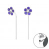 Crystal Flower earrings purple