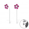 Crystal Flower earrings fuchsia