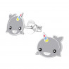 Unicorn whale earrings
