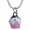 Roze cupcake hanger aan ketting