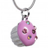 Cupcake pendant with pink topping