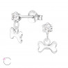 Crystal ear studs with bone