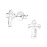 Small cross earrings silver