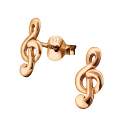 Music clef earrings rose gold